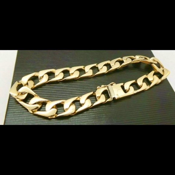 14K Yellow Solid GOLD LINK BRACELET - Picture 3 of 8